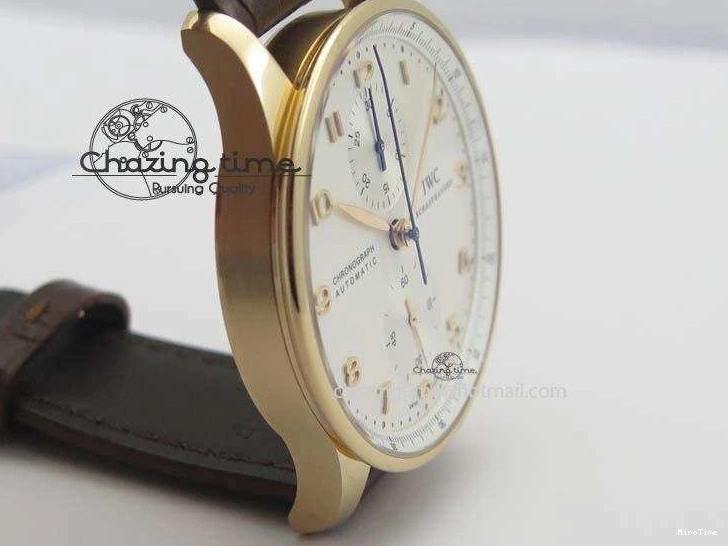 MIROTIME 0416 Portuguese Chrono RG IW371480 ZF 1:1 Best Edition White Dial On Brown Leather Strap A7750 V HighPerformance 7266